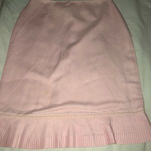 Perfect Pleated Pink Linen Skirt by David N Sz 4
